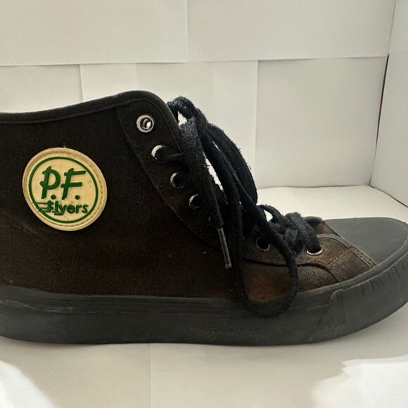 PF Flyers Sandlot Sneakers Black Canvas Hi-Top M8.5 W11 - Picture 2 of 11